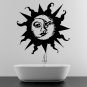 (47''x44'') Vinyl Wall Decal Sun & Moon / Crescent Ethical Symbol Decor Sticker + Free Decal Gift!