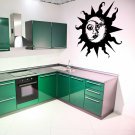 (55''x51'') Vinyl Wall Decal Sun & Moon / Crescent Ethical Symbol Decor Sticker + Free Decal Gift!