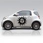 (63''x58'') Vinyl Wall Decal Sun & Moon / Crescent Ethical Symbol Decor Sticker + Free Decal Gift!
