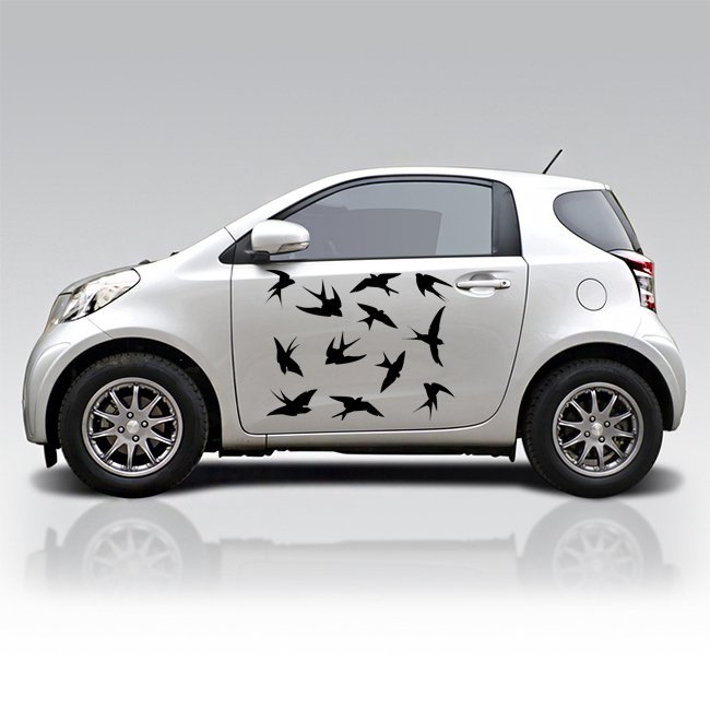 (16''x13'') Vinyl Wall Decal Flock of Birds / Art Decor Home Sticker + Free Decal Gift