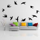 (28''x22'') Vinyl Wall Decal Flock of Birds / Art Decor Home Sticker + Free Decal Gift