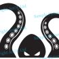 (12''x5'') Vinyl Wall Decal Scary Octopus Head with Tentacle / Art Decor Sticker + Free Decal Gift!