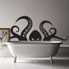 (35''x14'') Vinyl Wall Decal Scary Octopus Head with Tentacle / Art Decor Sticker + Free Decal Gift!