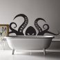 (35''x14'') Vinyl Wall Decal Scary Octopus Head with Tentacle / Art Decor Sticker + Free Decal Gift!