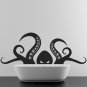 (35''x14'') Vinyl Wall Decal Scary Octopus Head with Tentacle / Art Decor Sticker + Free Decal Gift!