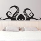(47''x19'') Vinyl Wall Decal Scary Octopus Head with Tentacle / Art Decor Sticker + Free Decal Gift!