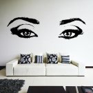 (16''x5'') Vinyl Wall Decal Realistic Womens Eyes Silhouette Art Decor Sticker + Free Decal Gift!