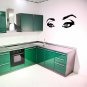 (20''x6'') Vinyl Wall Decal Realistic Womens Eyes Silhouette Art Decor Sticker + Free Decal Gift!