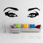 (28''x8'') Vinyl Wall Decal Realistic Womens Eyes Silhouette Art Decor Sticker + Free Decal Gift!
