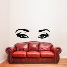 (31''x9'') Vinyl Wall Decal Realistic Womens Eyes Silhouette Art Decor Sticker + Free Decal Gift!
