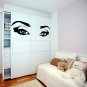 (39''x11'') Vinyl Wall Decal Realistic Womens Eyes Silhouette Art Decor Sticker + Free Decal Gift!