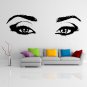 (63''x18'') Vinyl Wall Decal Realistic Womens Eyes Silhouette Art Decor Sticker + Free Decal Gift!