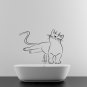 (24''x18'') Vinyl Wall Decal Cute Relaxed Cat Kitten Silhouette Art Decor Sticker + Free Decal Gift!