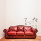 (28''x21'') Vinyl Wall Decal Cute Relaxed Cat Kitten Silhouette Art Decor Sticker + Free Decal Gift!