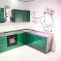 (39''x30'') Vinyl Wall Decal Cute Relaxed Cat Kitten Silhouette Art Decor Sticker + Free Decal Gift!
