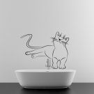 (47''x36'') Vinyl Wall Decal Cute Relaxed Cat Kitten Silhouette Art Decor Sticker + Free Decal Gift!