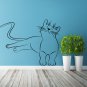 (47''x36'') Vinyl Wall Decal Cute Relaxed Cat Kitten Silhouette Art Decor Sticker + Free Decal Gift!