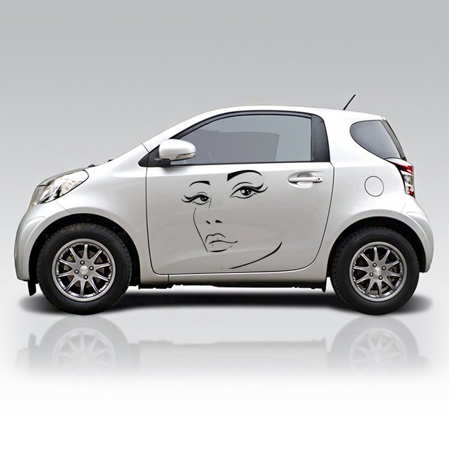 (12''x12'') Vinyl Wall Decal Womens Elegant Face Silhouette Art Decor Sticker + Free Decal Gift!