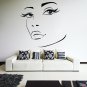 (16''x15'') Vinyl Wall Decal Womens Elegant Face Silhouette Art Decor Sticker + Free Decal Gift!