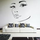(20''x19'') Vinyl Wall Decal Womens Elegant Face Silhouette Art Decor Sticker + Free Decal Gift!