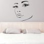 (24''x23'') Vinyl Wall Decal Womens Elegant Face Silhouette Art Decor Sticker + Free Decal Gift!