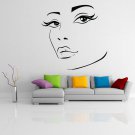 (28''x27'') Vinyl Wall Decal Womens Elegant Face Silhouette Art Decor Sticker + Free Decal Gift!