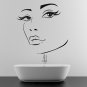 (39''x39'') Vinyl Wall Decal Womens Elegant Face Silhouette Art Decor Sticker + Free Decal Gift!