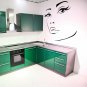 (47''x46'') Vinyl Wall Decal Womens Elegant Face Silhouette Art Decor Sticker + Free Decal Gift!