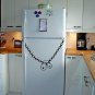 (20''x15'') Vinyl Fridge Decal Lock & Chain Refrigerator Art Decor Home Sticker + Free Decal Gift!