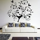 (33''x35'') Vinyl Wall Decal Huge Tree With Butterflies & Leaves Decor Sticker + Free Decal Gift!