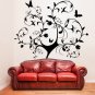 (43''x47'') Vinyl Wall Decal Huge Tree With Butterflies & Leaves Decor Sticker + Free Decal Gift!