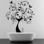 (43''x47'') Vinyl Wall Decal Huge Tree With Butterflies & Leaves Decor Sticker + Free Decal Gift!