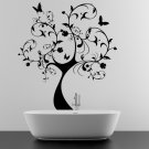 (65''x71'') Vinyl Wall Decal Huge Tree With Butterflies & Leaves Decor Sticker + Free Decal Gift!