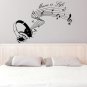 (35''x24'') Vinyl Wall Decal Quote Music is life with Headphones / Decor Sticker + Free Decal Gift!