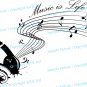 (35''x24'') Vinyl Wall Decal Quote Music is life with Headphones / Decor Sticker + Free Decal Gift!