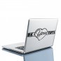(47''x17'') Vinyl Wall Decal Quote Be*You*tiful, Heart Shape / Art Decor Sticker + Free Decal Gift!