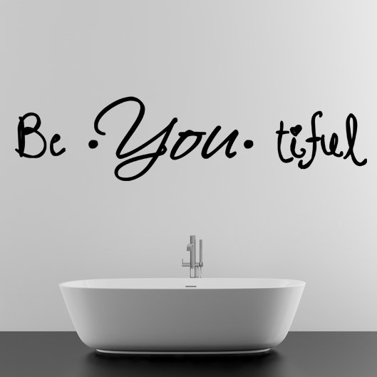 (55''x15'') Vinyl Wall Decal Quote Be*You*tiful / Inspiration Art Decor Sticker + Free Decal Gift!