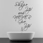 (8''x12'') Vinyl Wall Decal Quote Shape up and Never Give Up / Art Decor Sticker + Free Decal Gift!