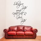 (26''x39'') Vinyl Wall Decal Quote Shape up and Never Give Up / Art Decor Sticker + Free Decal Gift!