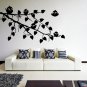 (20''x13'') Vinyl Wall Decal Tree Branch with leaves and Cute Birds Art Sticker + Free Decal Gift!