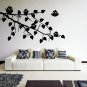 (39''x26'') Vinyl Wall Decal Tree Branch with leaves and Cute Birds Art Sticker + Free Decal Gift!