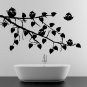 (55''x37'') Vinyl Wall Decal Tree Branch with leaves and Cute Birds Art Sticker + Free Decal Gift!