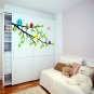 (20''x13'') Vinyl Wall Decal Tree Branch with leaves and Colorful Birds Sticker + Free Decal Gift!