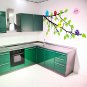 (20''x13'') Vinyl Wall Decal Tree Branch with leaves and Colorful Birds Sticker + Free Decal Gift!