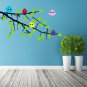 (24''x16'') Vinyl Wall Decal Tree Branch with leaves and Colorful Birds Sticker + Free Decal Gift!