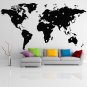 (20''x11'') Vinyl Wall Decal World Map with Google Dots / Art Decor Home Sticker + Free Decal Gift!