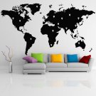 (35''x19'') Vinyl Wall Decal World Map with Google Dots / Art Decor Home Sticker + Free Decal Gift!