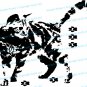 (24''x22'') Vinyl Wall Decal Cute Cat Silhouette with Steps / Art Decor Sticker + Free Decal Gift!