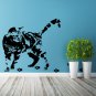 (31''x29'') Vinyl Wall Decal Cute Cat Silhouette with Steps / Art Decor Sticker + Free Decal Gift!