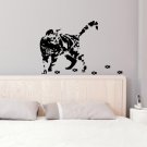 (39''x36'') Vinyl Wall Decal Cute Cat Silhouette with Steps / Art Decor Sticker + Free Decal Gift!